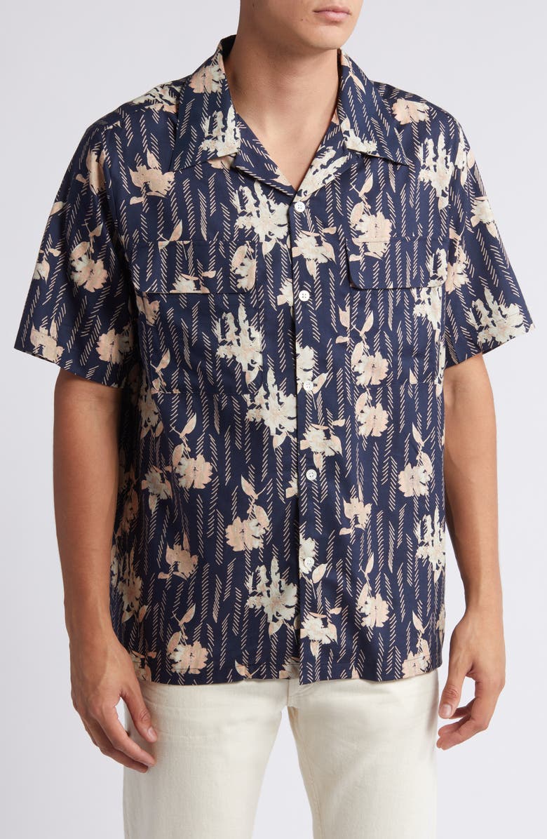 NN07 Daniel 5655 Floral Cotton Blend Camp Shirt, Main, color,