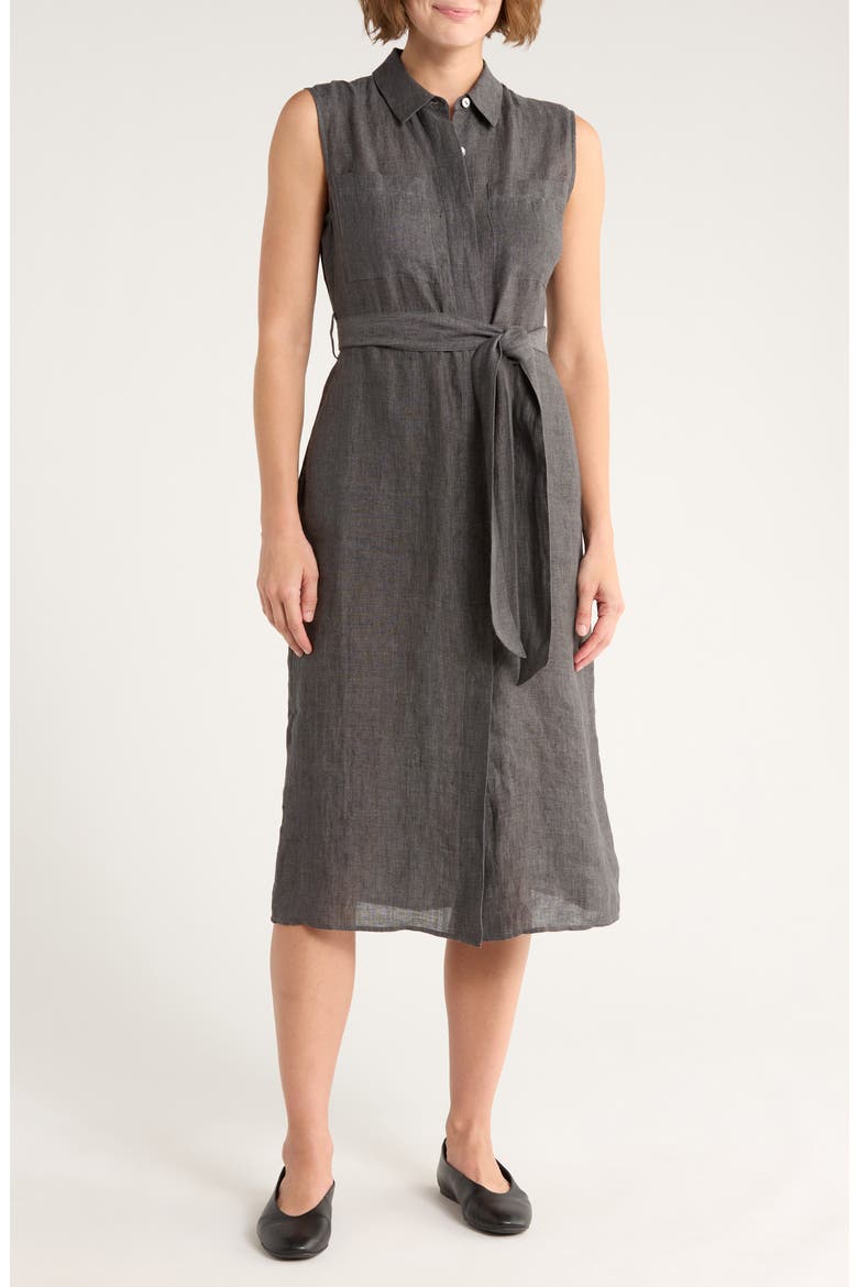 Sleeveless Shirtdress, Main, color, PEWTER MELANGE