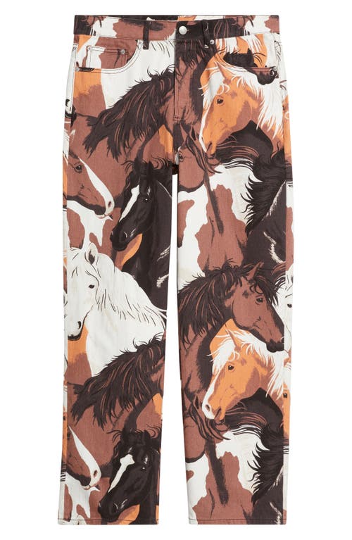 Obey Classic Horse Print Relaxed Jeans In Multi