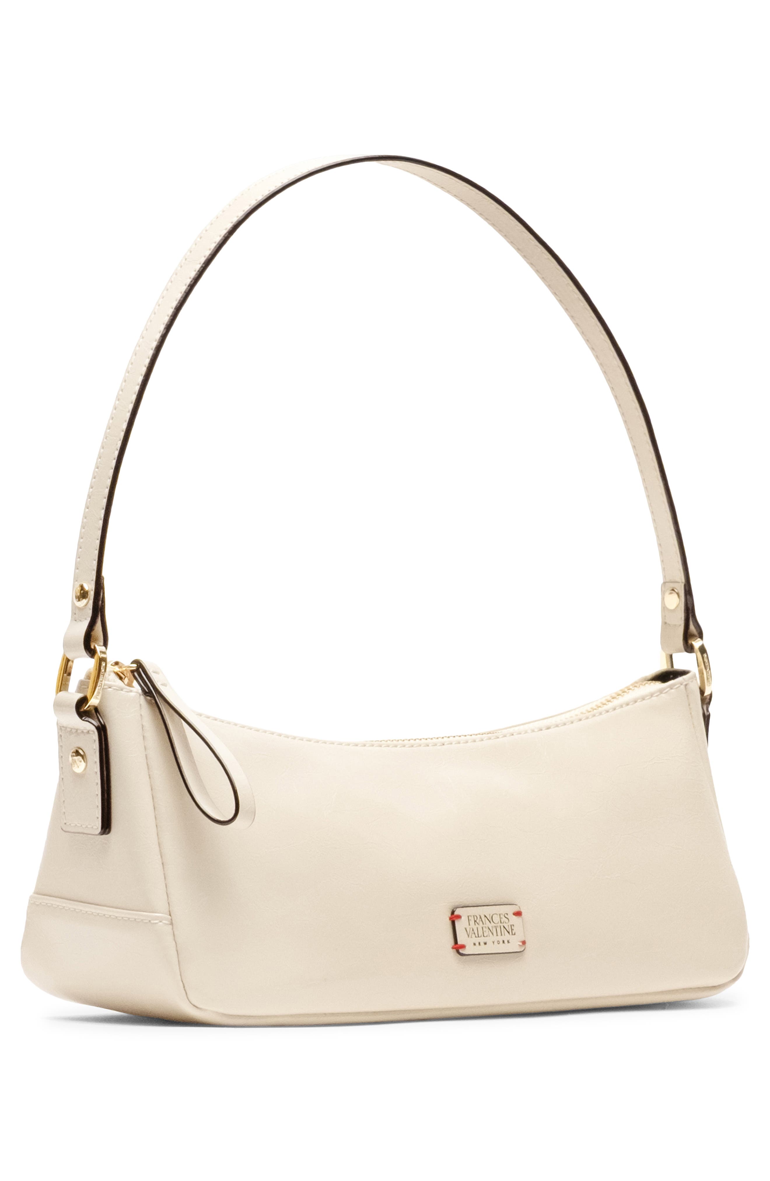 Frances Valentine Mia Leather Shoulder Bag, Alternate, color, Oyster