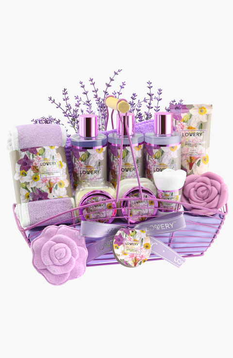 Vanilla Lavender Bath and Body Gift Basket