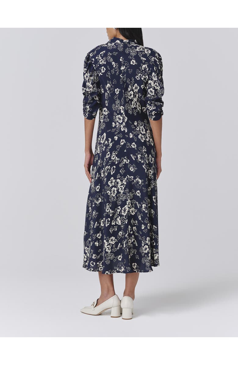 Ghost London Mia Crepe Floral Midi Tea Dress, Alternate, color, Navy Floral