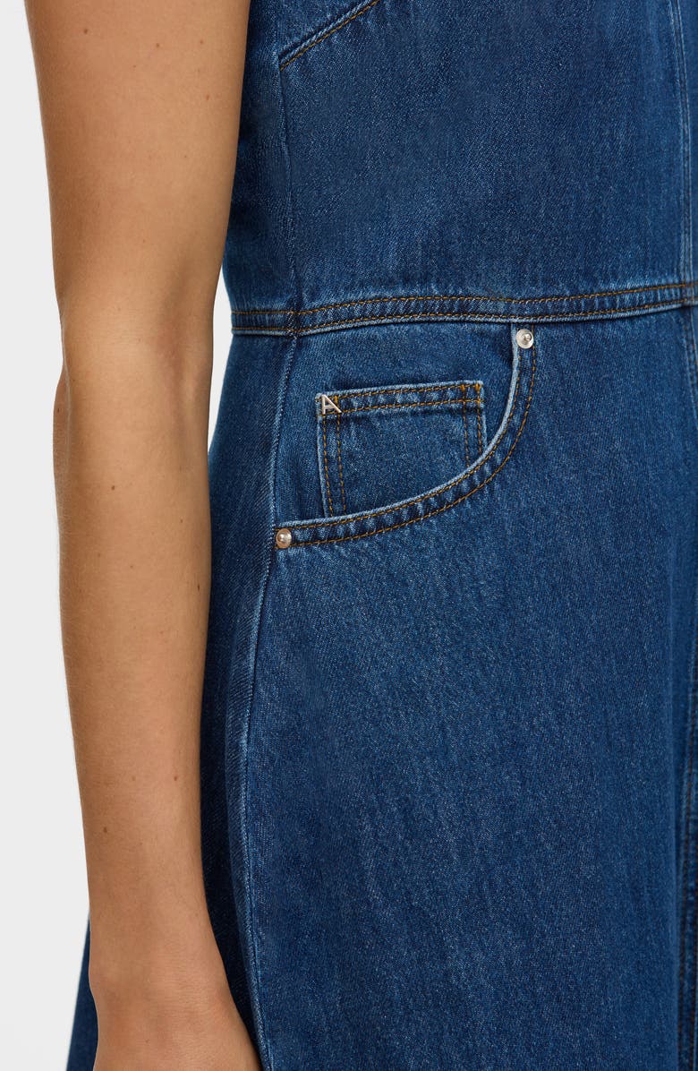 ALIGNE Waterlily Sleeveless Organic Cotton Denim Dress, Alternate, color, Mid Blue