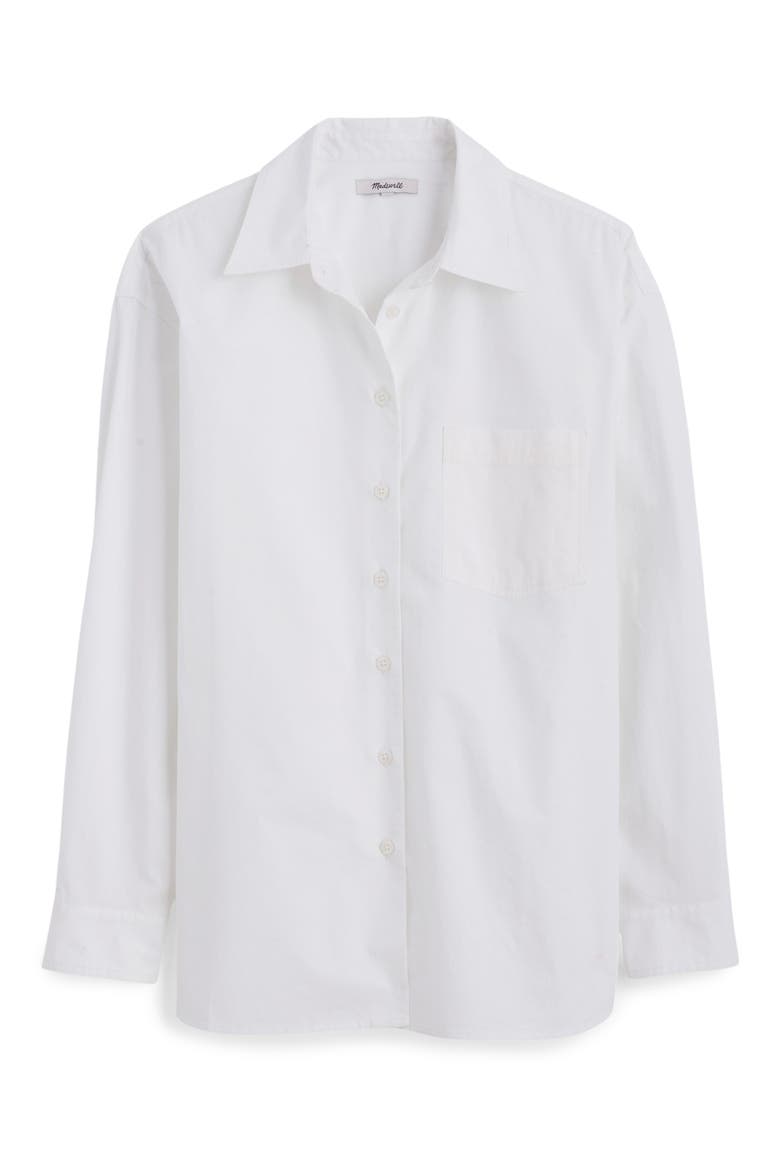The Easy Poplin Button-Up Shirt, Alternate, color, WHITE