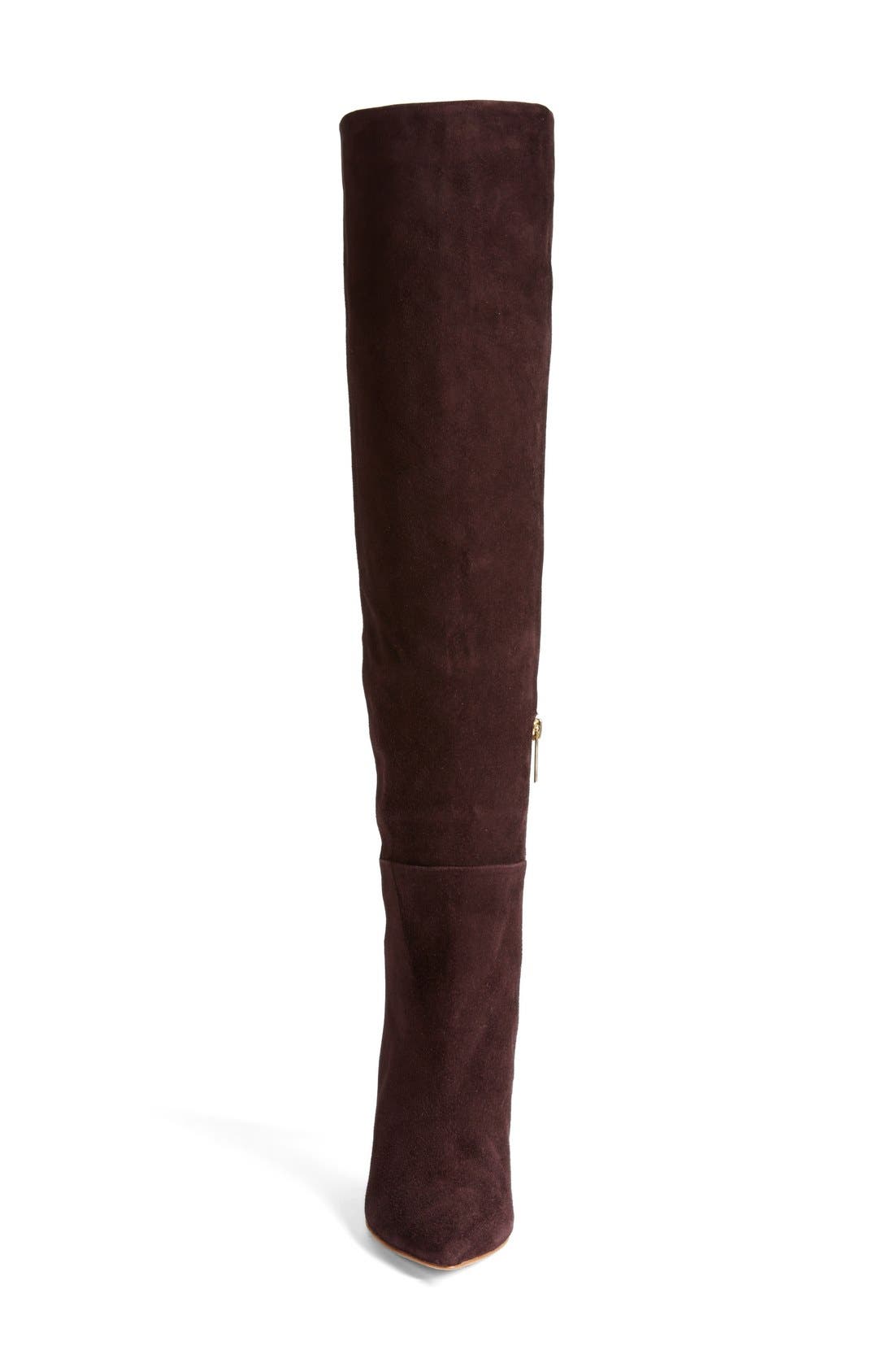 'Olivia' Suede Over the Knee Boot, Alternate, color, PLUM