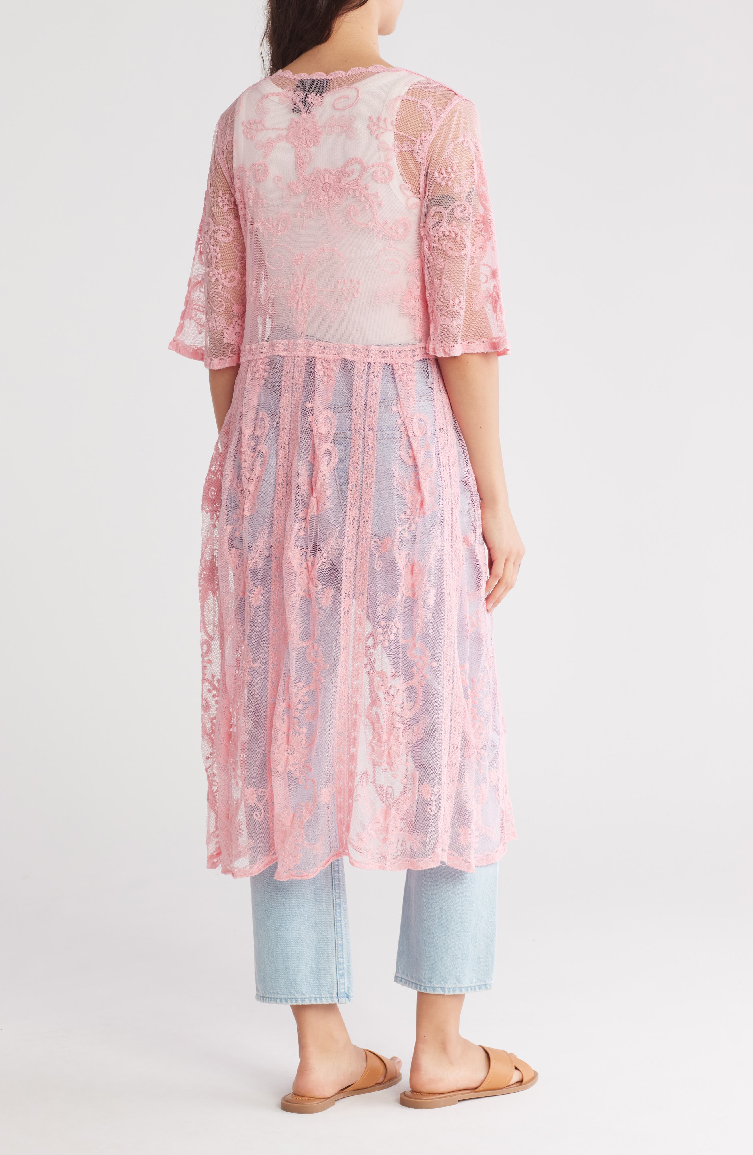 Crochet Lace Tie Front Duster - image 2