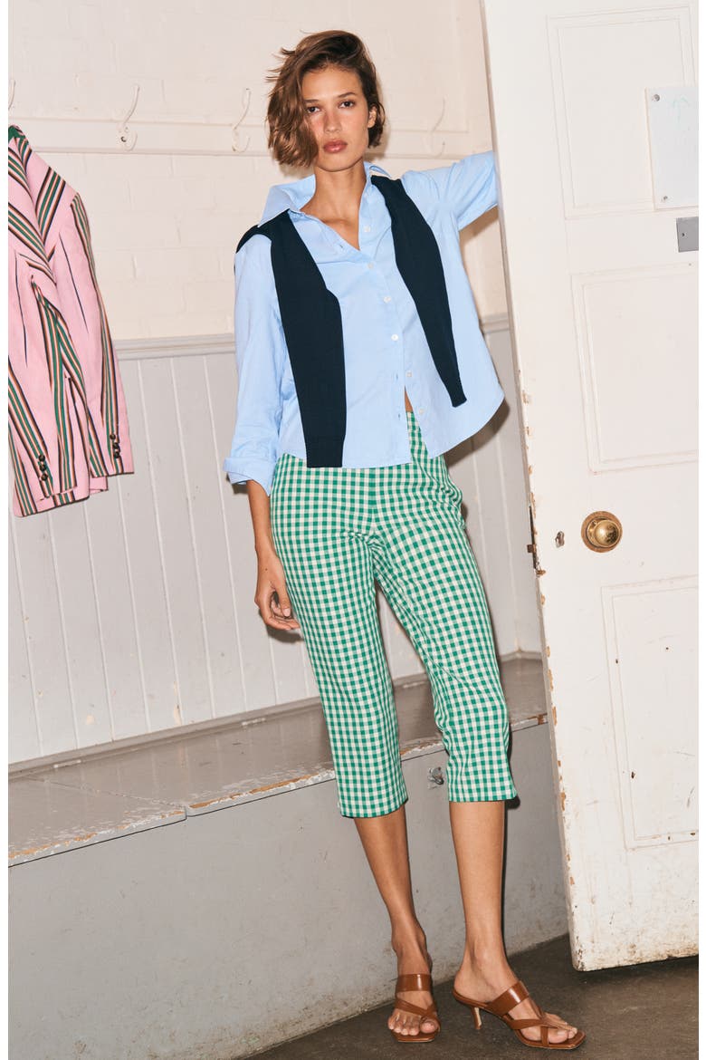 Capri Pants, Alternate, color, RICH EMERALD GINGHAM