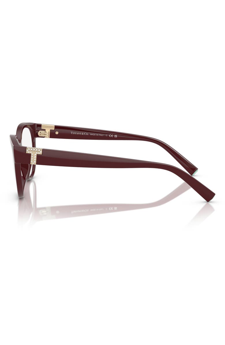 Tiffany & Co. 52mm Cat Eye Optical Glasses, Alternate, color, Burgundy