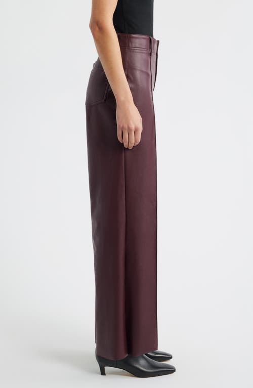 City Blues Pintuck Faux Leather Wide Leg Pants In Purple