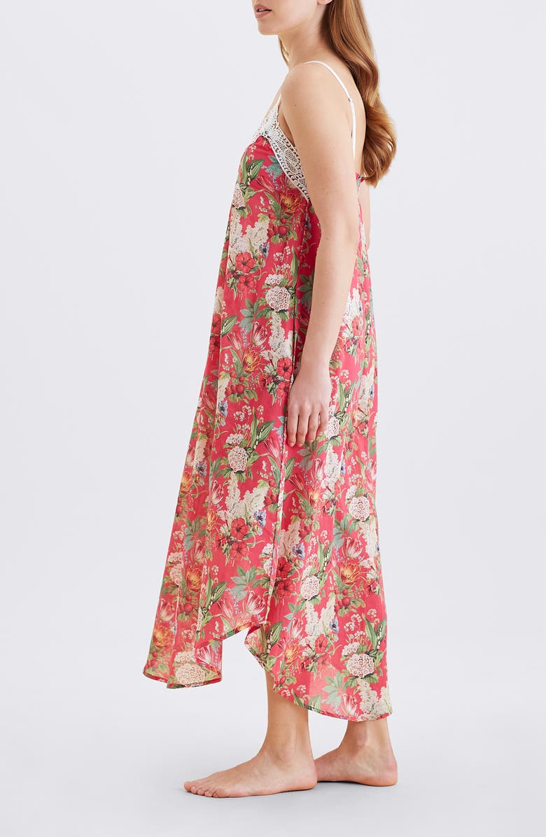 Papinelle Clara Lace Trim Cotton Voile Nightgown, Alternate, color, 