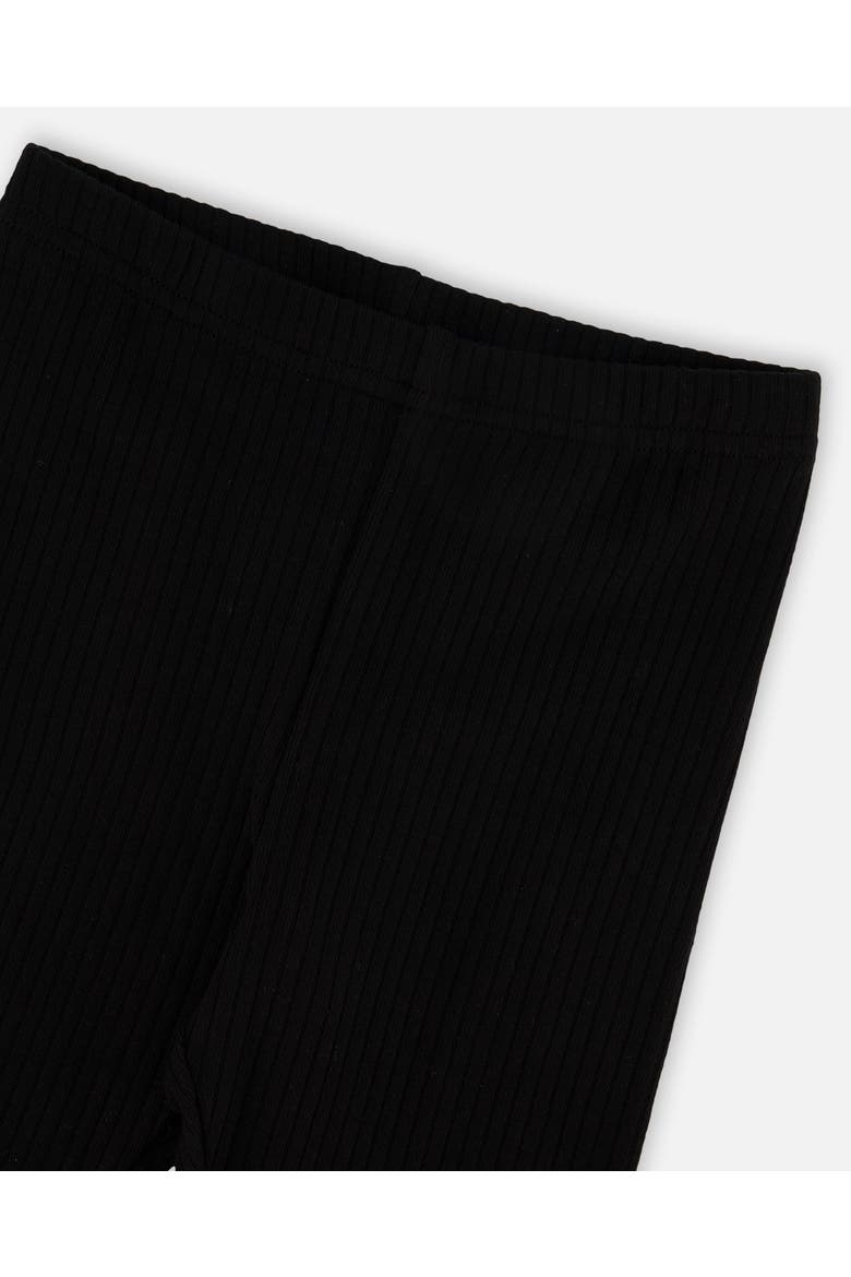 Rib Elastic Waist Capri Leggings, Alternate, color, Black