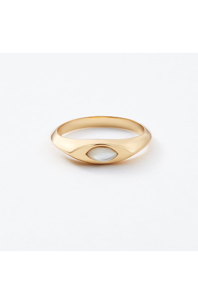 Sara Patino Calla Signet Pearl Ring, Main, color, Gold