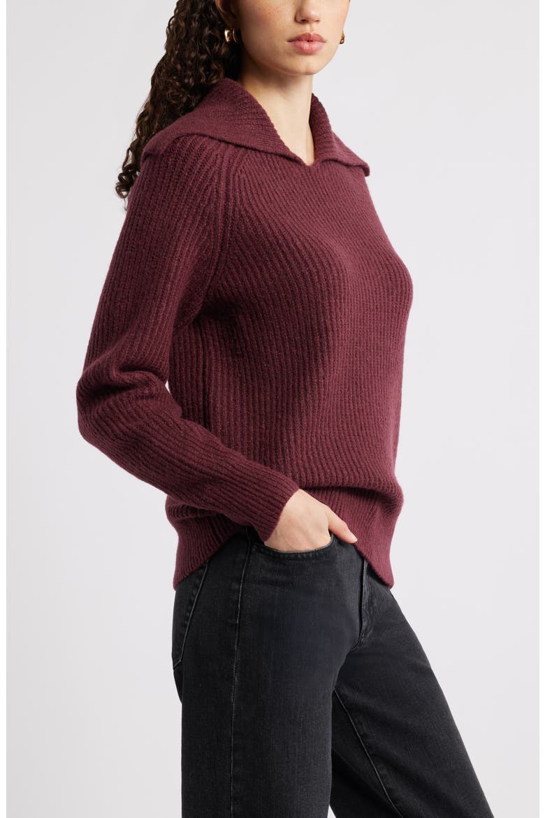 Rib Sailor Collar Sweater, Alternate, color, BURGUNDY ROYALE