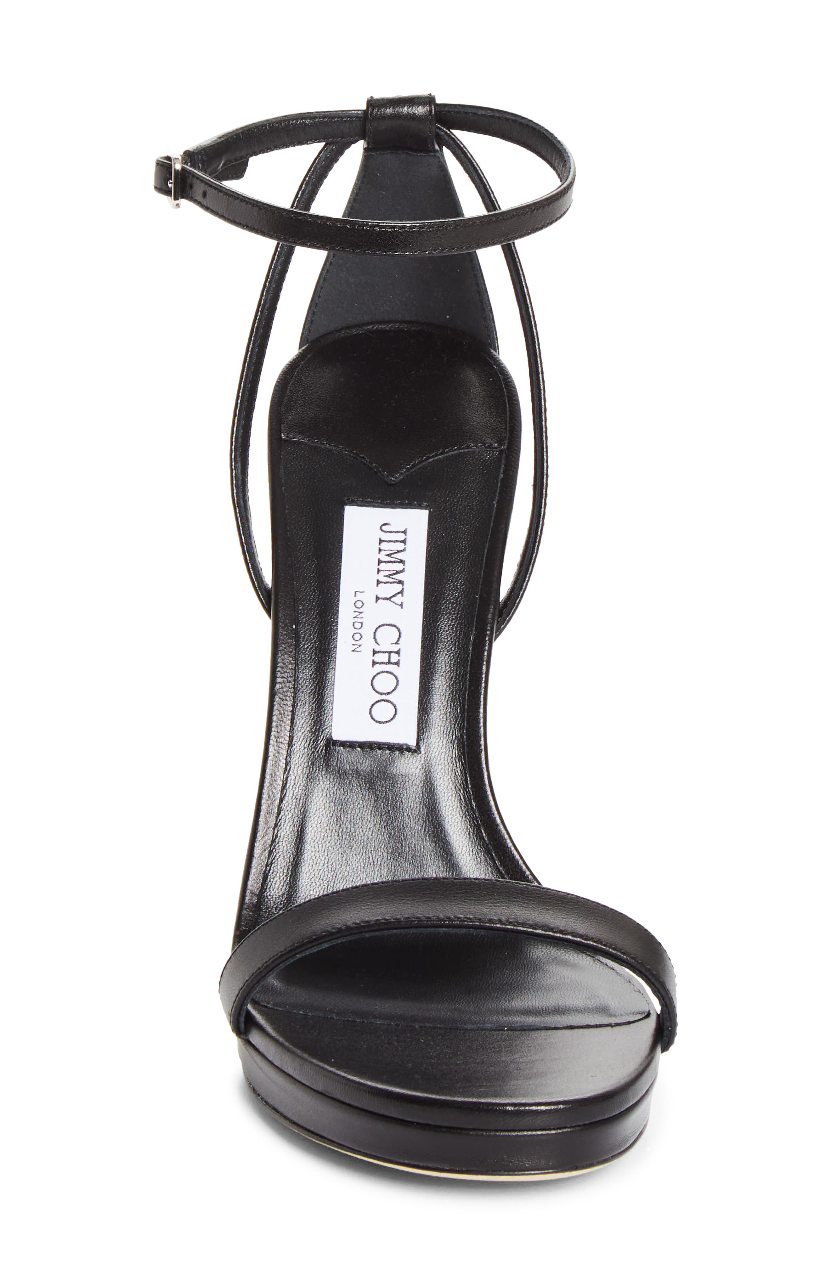 Jimmy Choo Moza Ankle Strap Platform Sandal, Alternate, color, Black