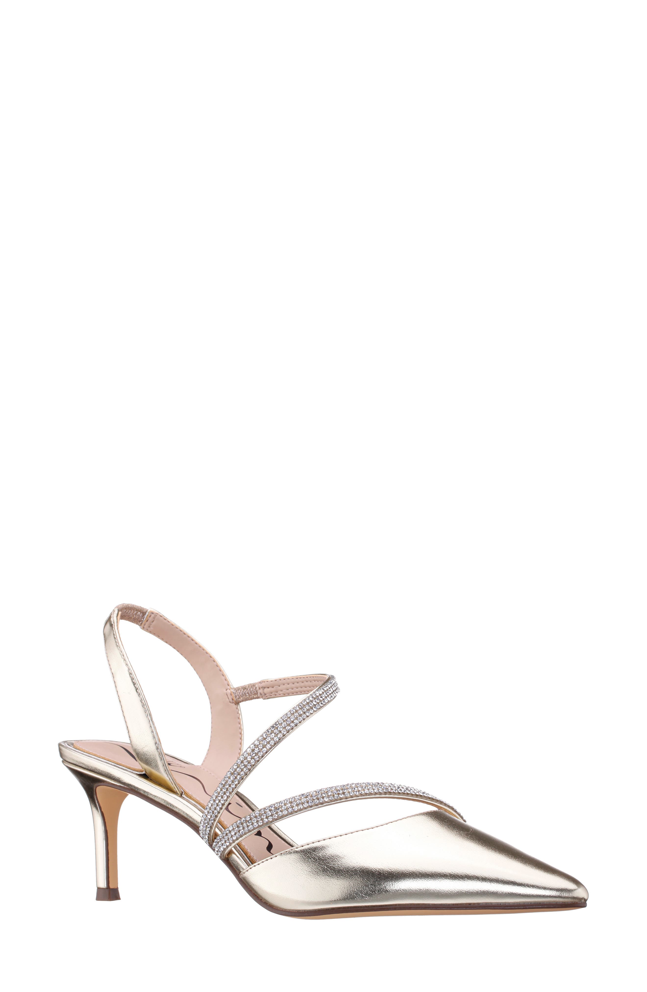 Nina Nela Slingback Pointed Toe Pump in Platino 