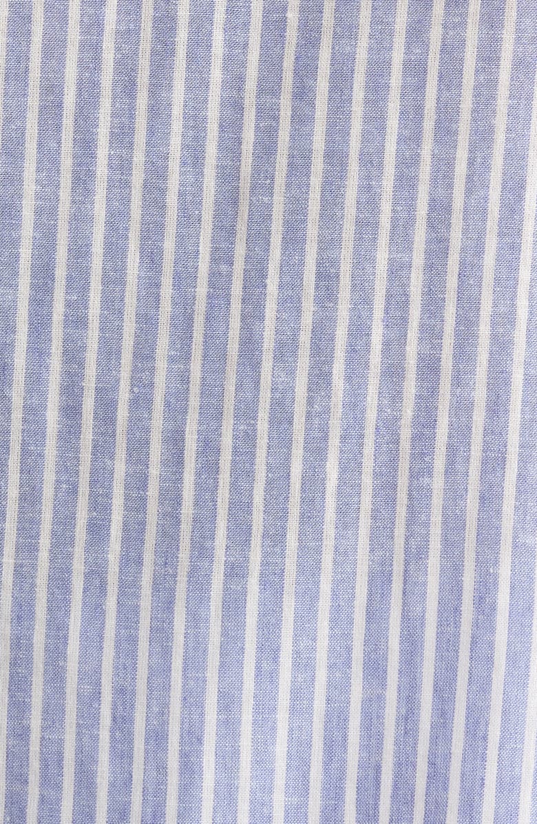 Caslon<sup>®</sup> Stripe Flutter Sleeve Top, Alternate, color, Blue- Ivory Penny Stripe