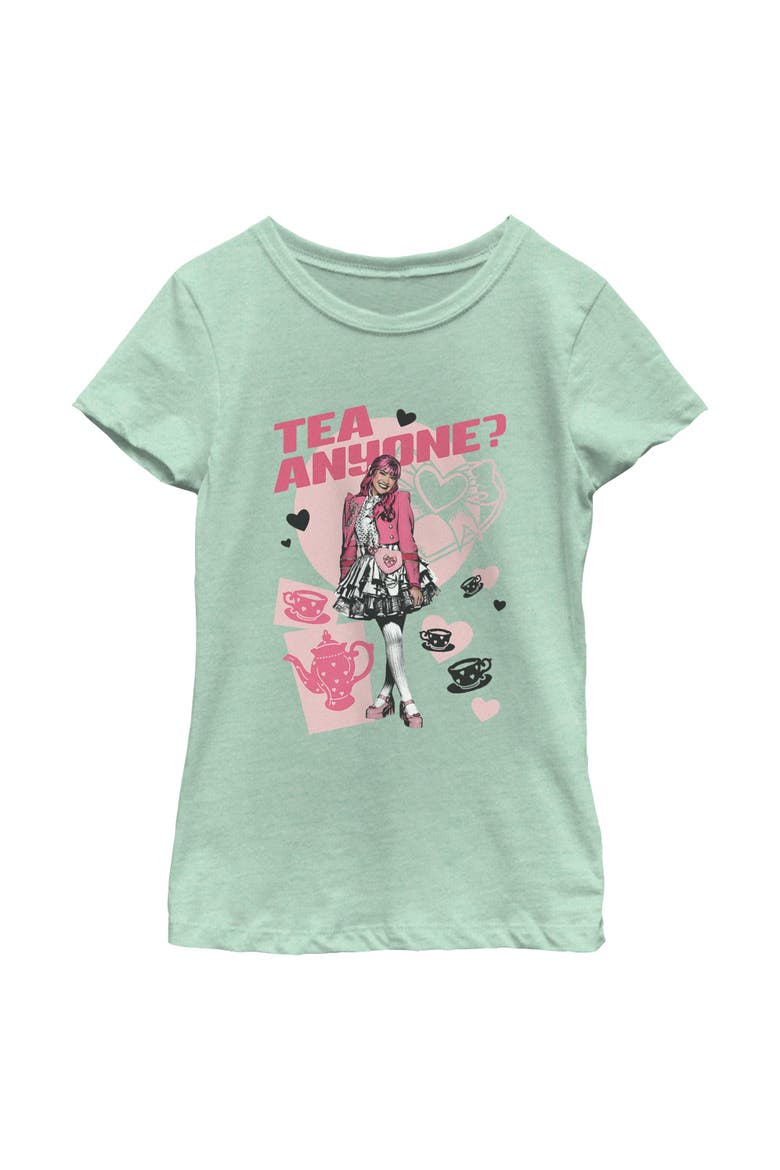 Girl's Descendants Wicked Wonderland Pink Tea Time  Graphic T-Shirt, Main, color, Mint