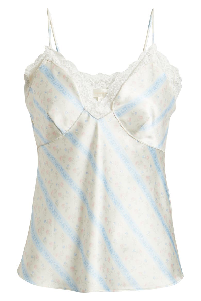 Fox Floral Satin Camisole, Alternate, color, COTTON SKIES