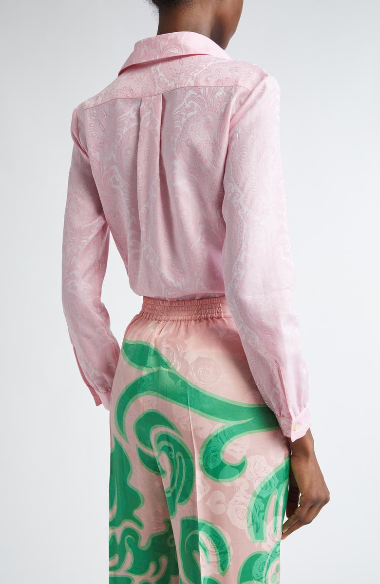 Etro Paisley Print Cotton Poplin Button-Up Shirt, Alternate, color, 