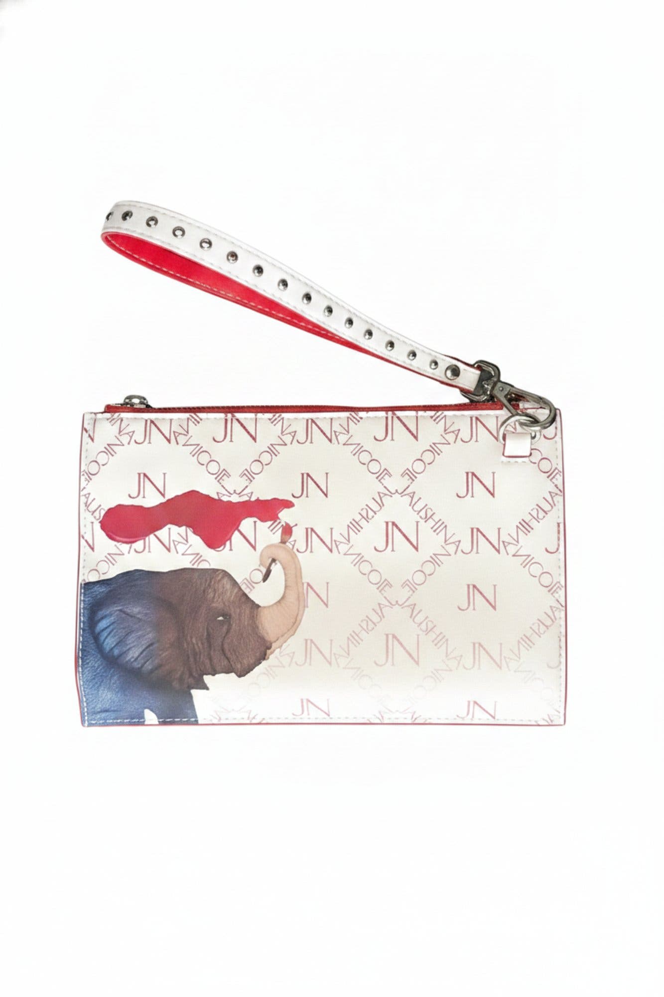 Jai Clutch Handbag, Alternate, color, White Print
