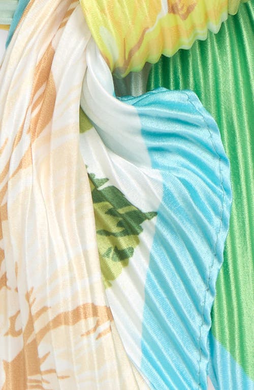 Echo Sunshine Garden Pleated Diamond Scarf In Sky Blue