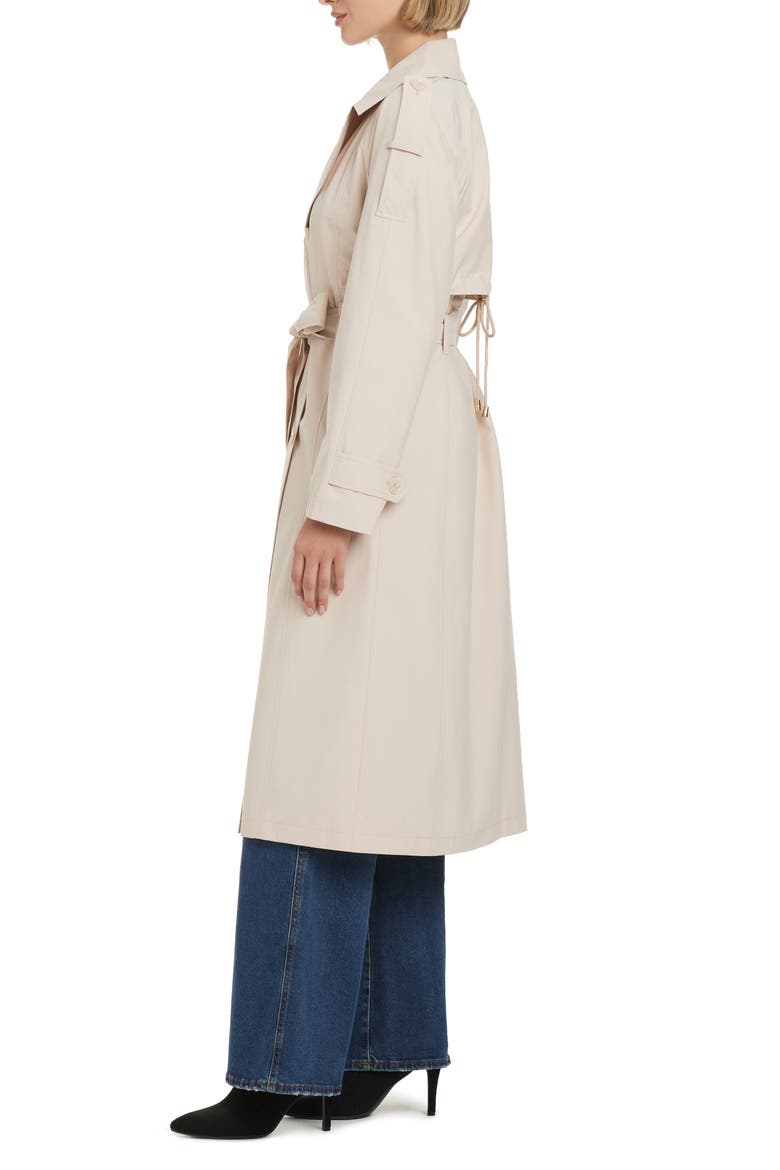 Water Resistant Double Breasted Trench Coat, Alternate, color, CHAMPAGNE