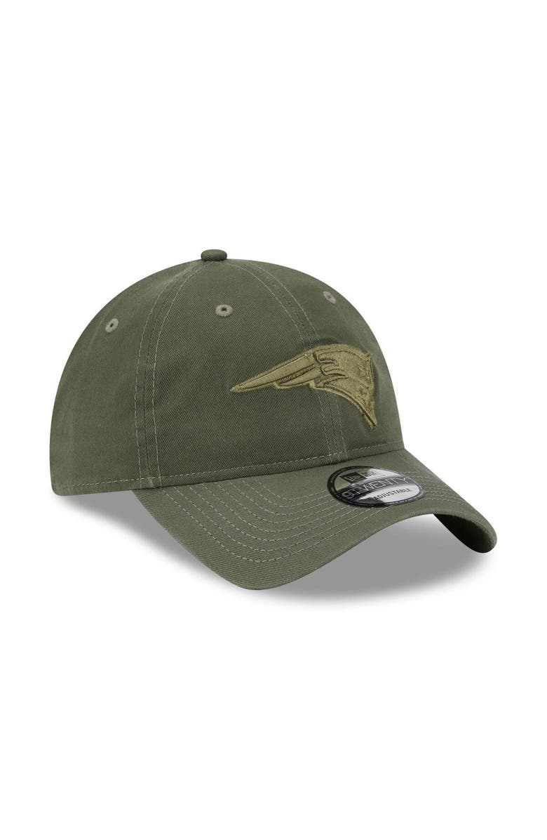 New Era Men's New Era Olive New England Patriots Core Classic 2.0 Tonal 9TWENTY Adjustable Hat, Alternate, color,