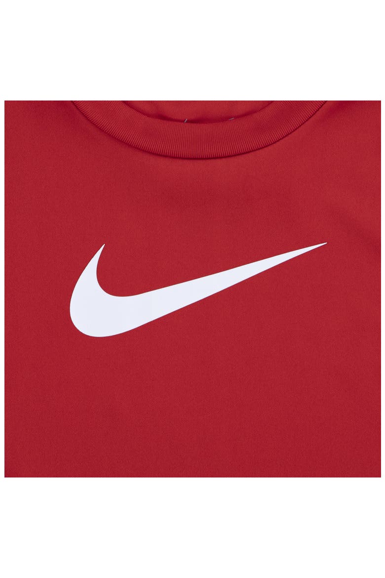 Kids' Swoosh T-Shirt & Shorts Set, Alternate, color, BLACK/ UNIVERSITY RED