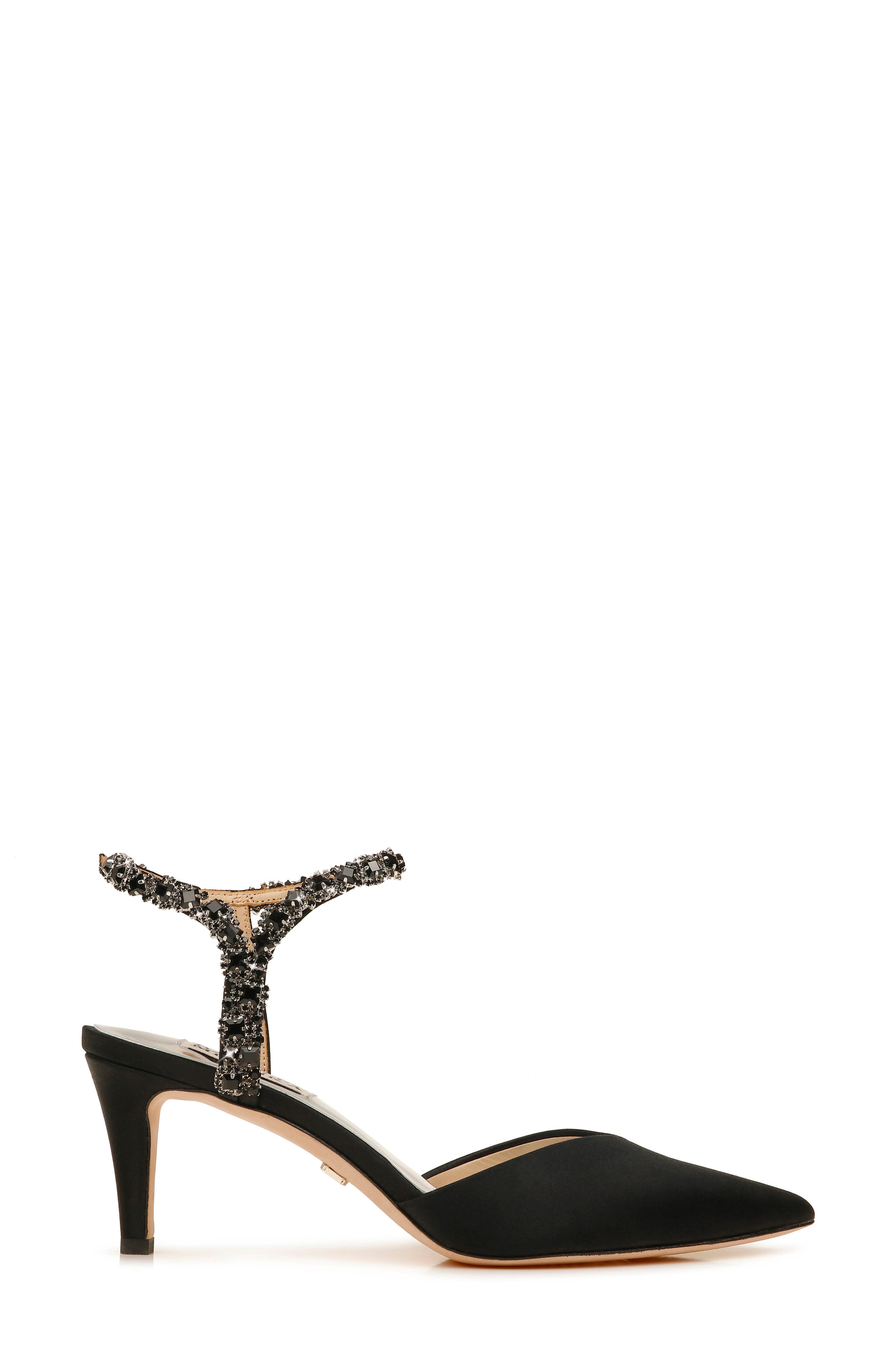 Badgley Mischka Collection Galaxy Embellished Ankle Strap Pointed Toe Pump, Alternate, color, 