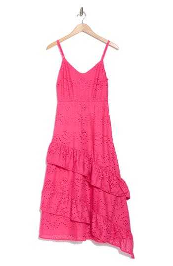 SAM EDELMAN SAM EDELMAN EMBROIDERED EYELET RUFFLE SUNDRESS 