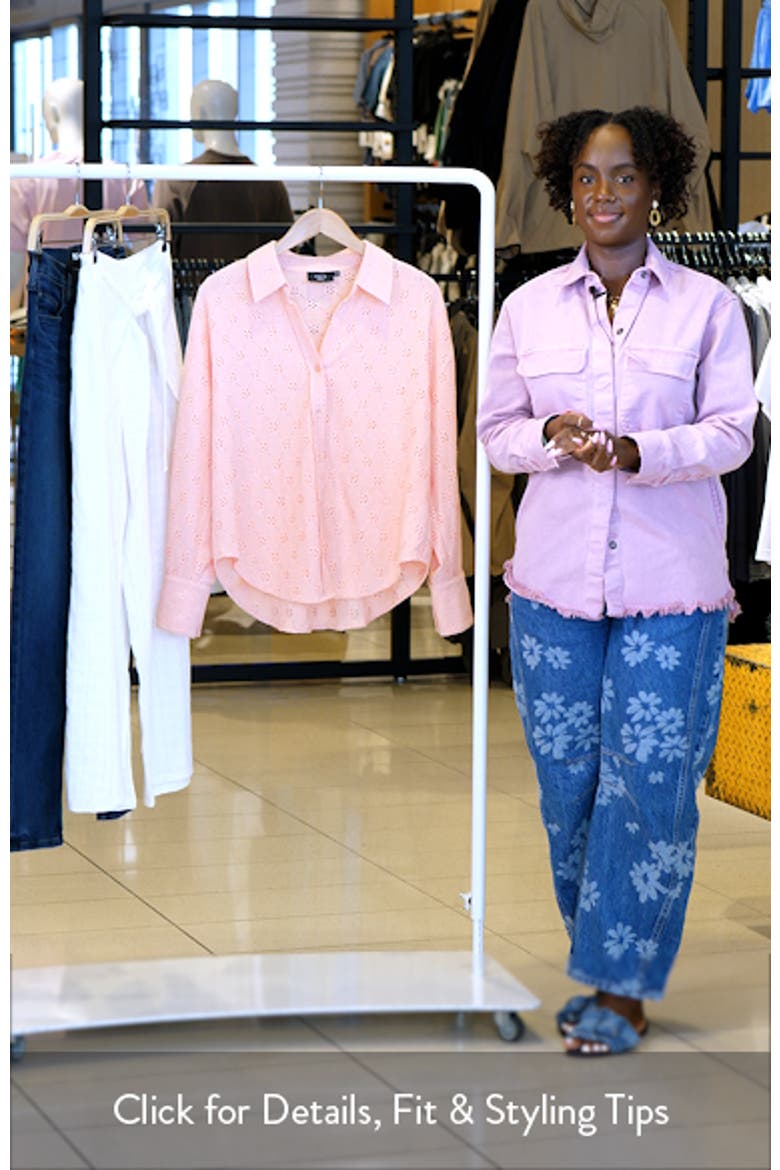 Amber Eyelet Crepe Button-Up Shirt (Nordstrom Exclusive) video