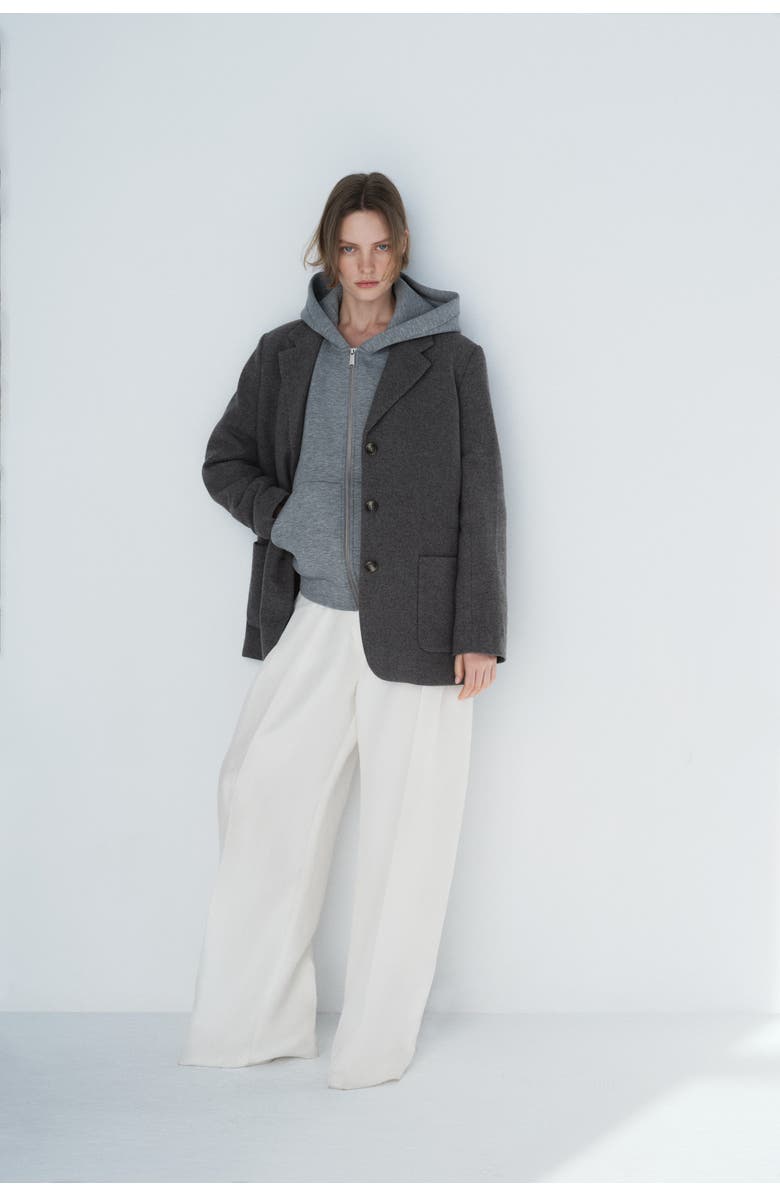 H&M Wool-blend Blazer, Alternate, color, Gray Melange