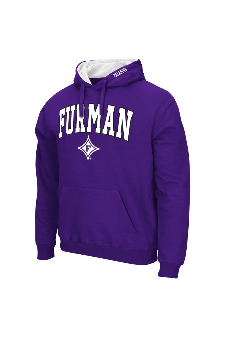 Men's Colosseum Purple Furman Paladins Arch & Logo 3.0 Pullover Hoodie, Alternate, color, Purple