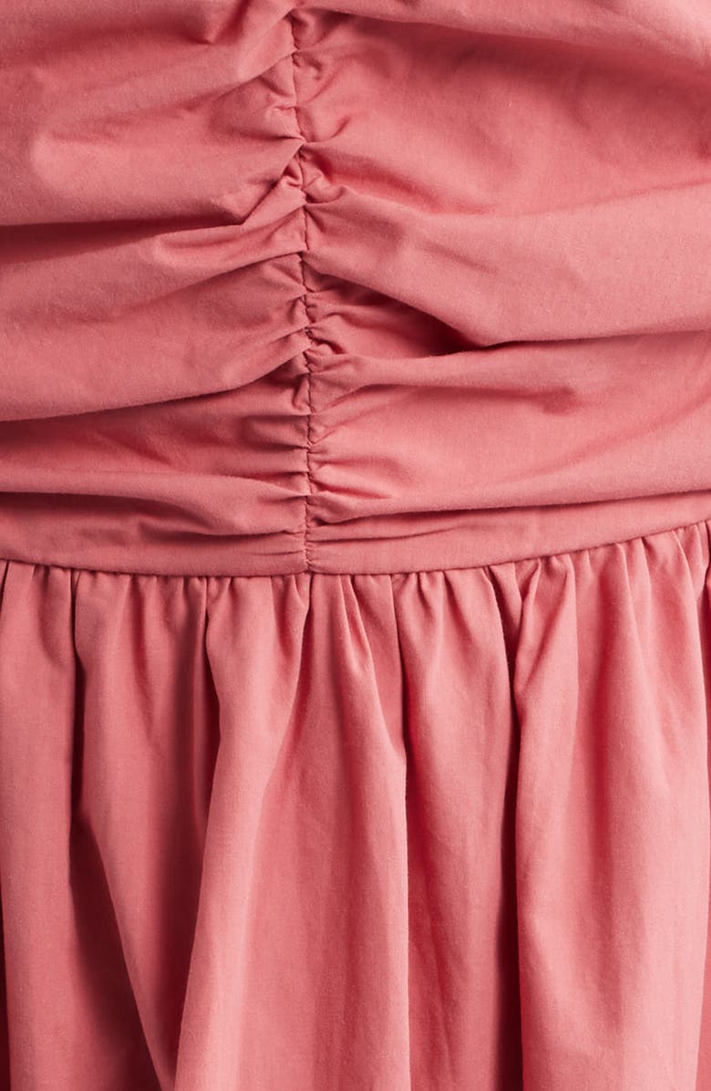 DELUC Maubois Shirred Cotton Poplin Midi Dress, Alternate, color, Rose