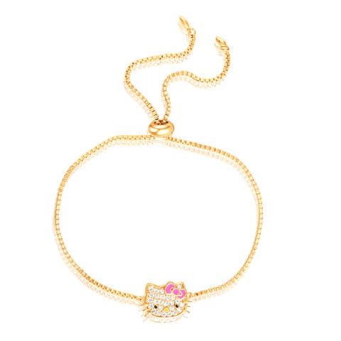 Authentic Pave Hello Kitty Face Lariat Bracelet