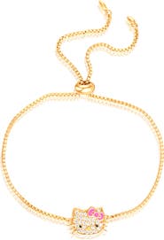 Hello Kitty Authentic Pave Hello Kitty Face Lariat Bracelet