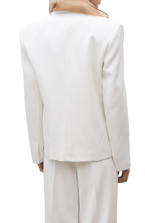 Mango Oversized Double-breasted Suit Jacket White In White