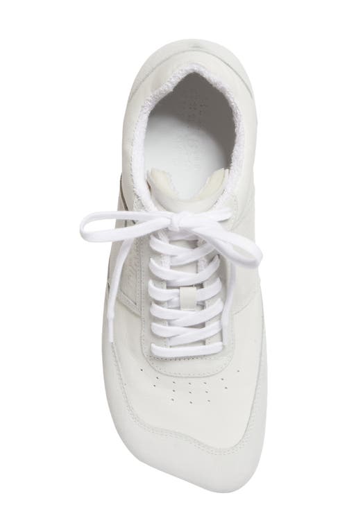 Mm6 Maison Margiela White Leather And Suede Sneaker In White