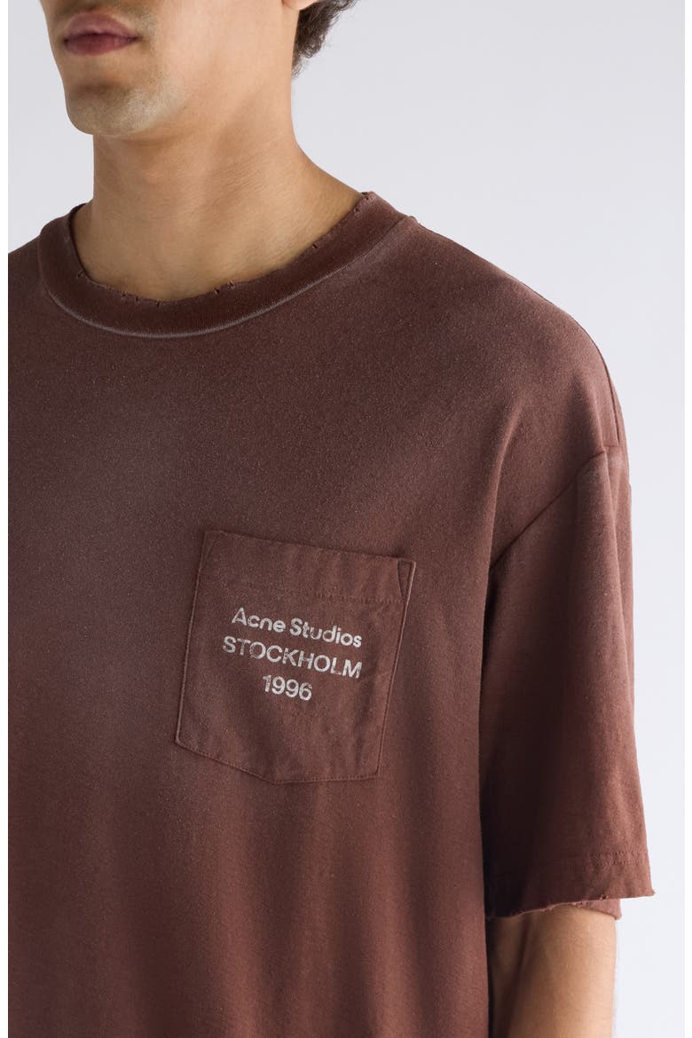 Exford U 1996 Distressed Cotton & Hemp Pocket T-Shirt, Alternate, color, CHOCOLATE BROWN