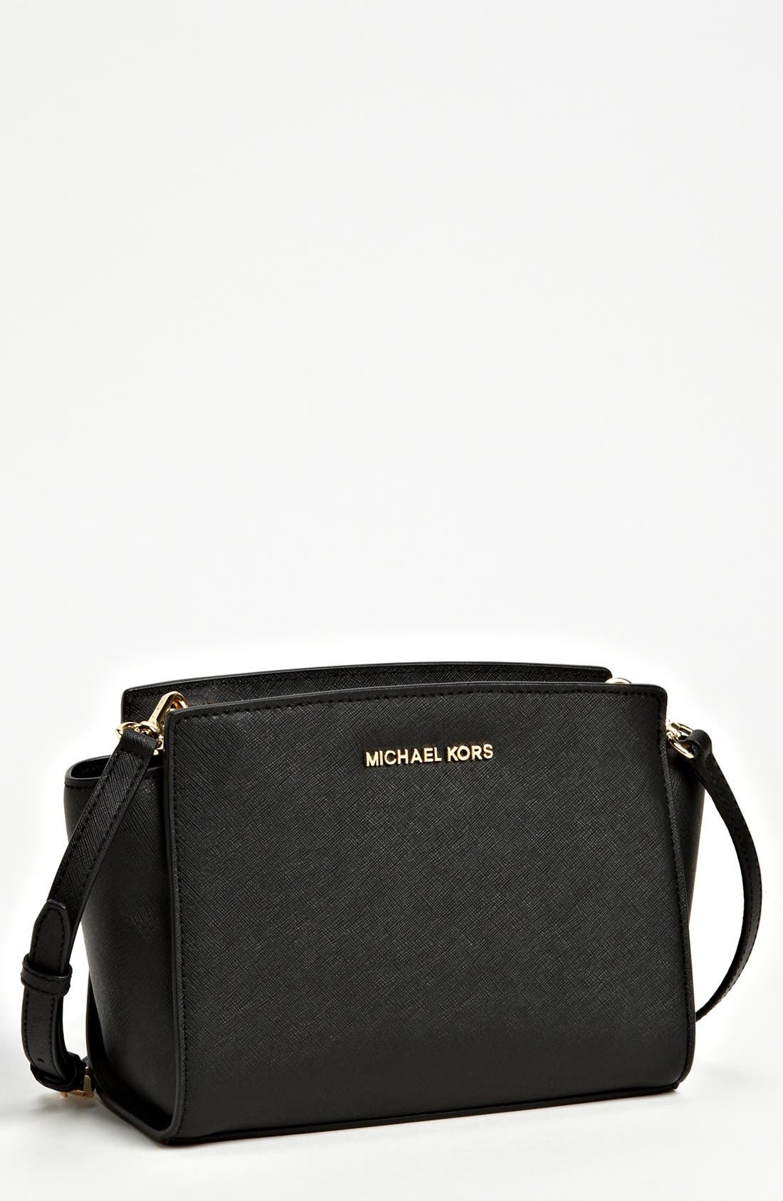MICHAEL Michael Kors 'Medium Selma' Saffiano Leather Crossbody Bag, Main, color, 