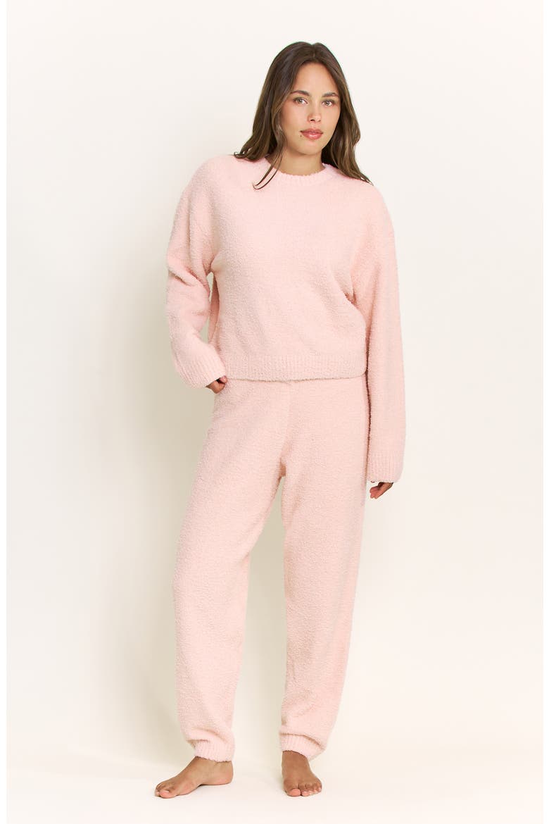 Comfort Queen Relaxed Fit Pajama Sweatshirt, Alternate, color, MISTY ROSE