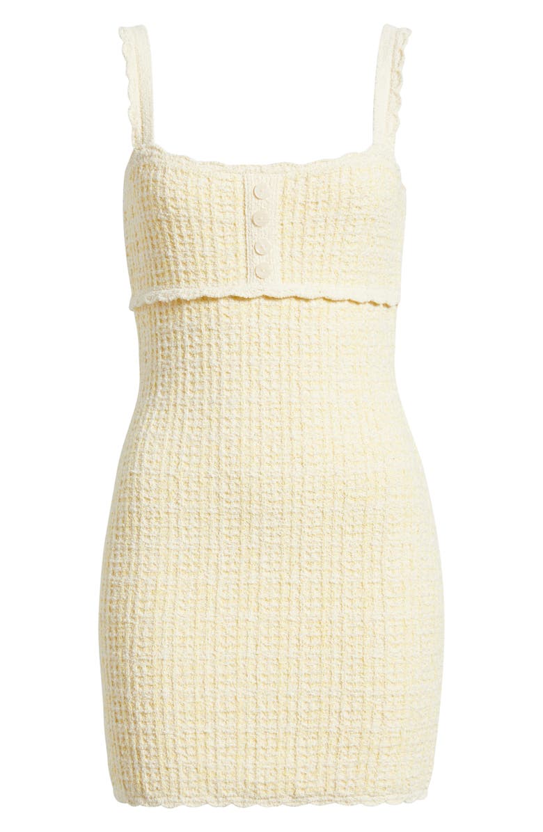 LoveShackFancy Etna Knit Body-Con Knit Minidress, Alternate, color, Daylily Yellow