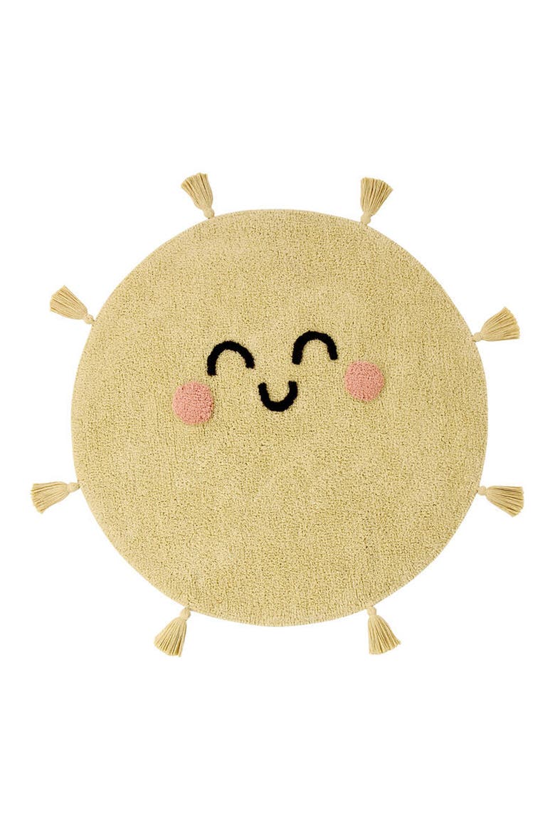 You're My Sunshine Washable Cotton Blend Rug, Main, color, YELLOW