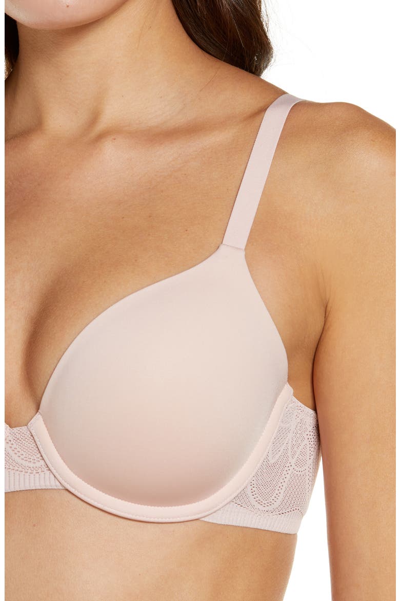 Lace Comfort Underwire Demi Bra, Alternate, color, BLUSH