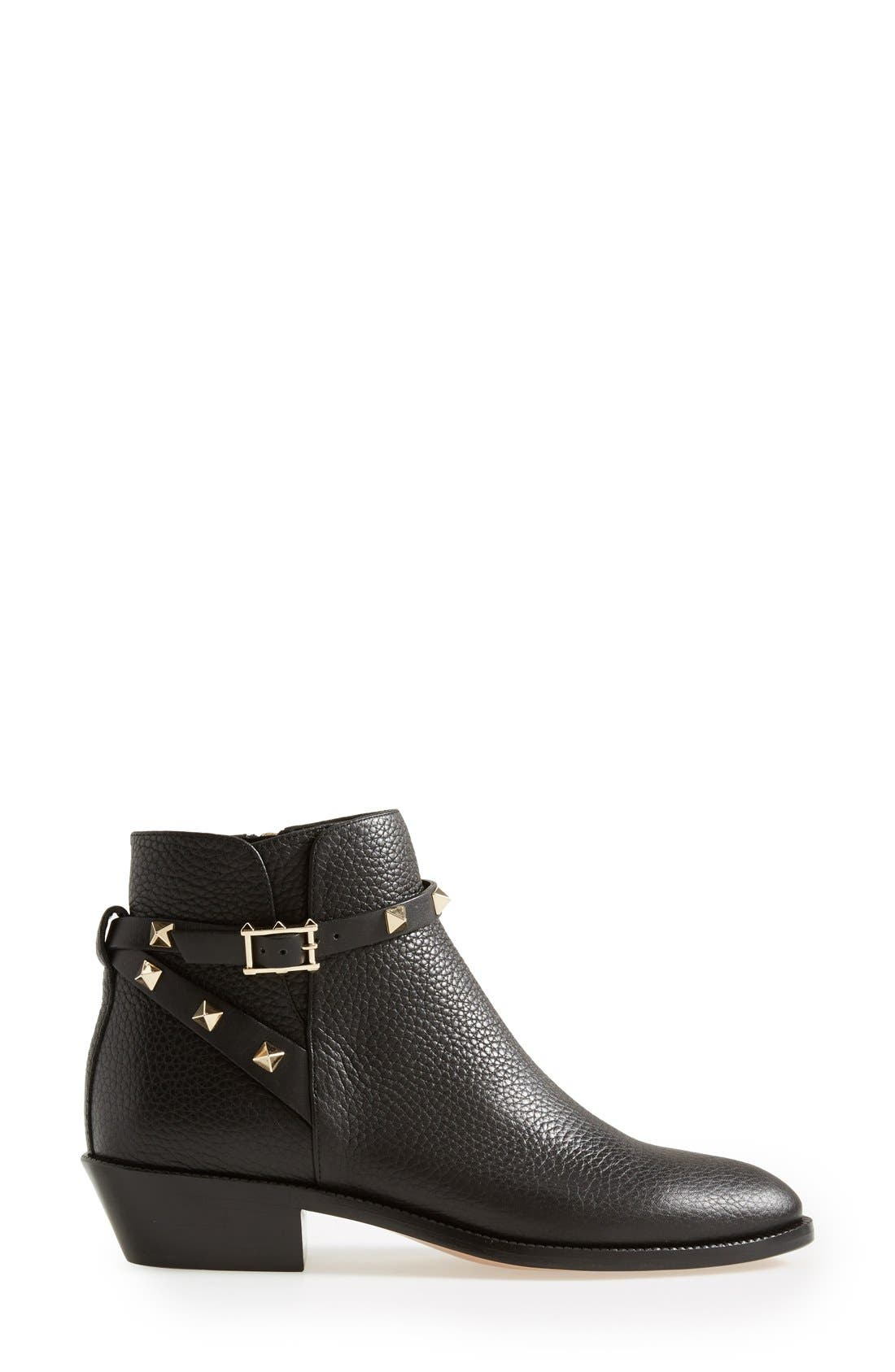Valentino Garavani 'Rockstud' Ankle Boot, Alternate, color, 