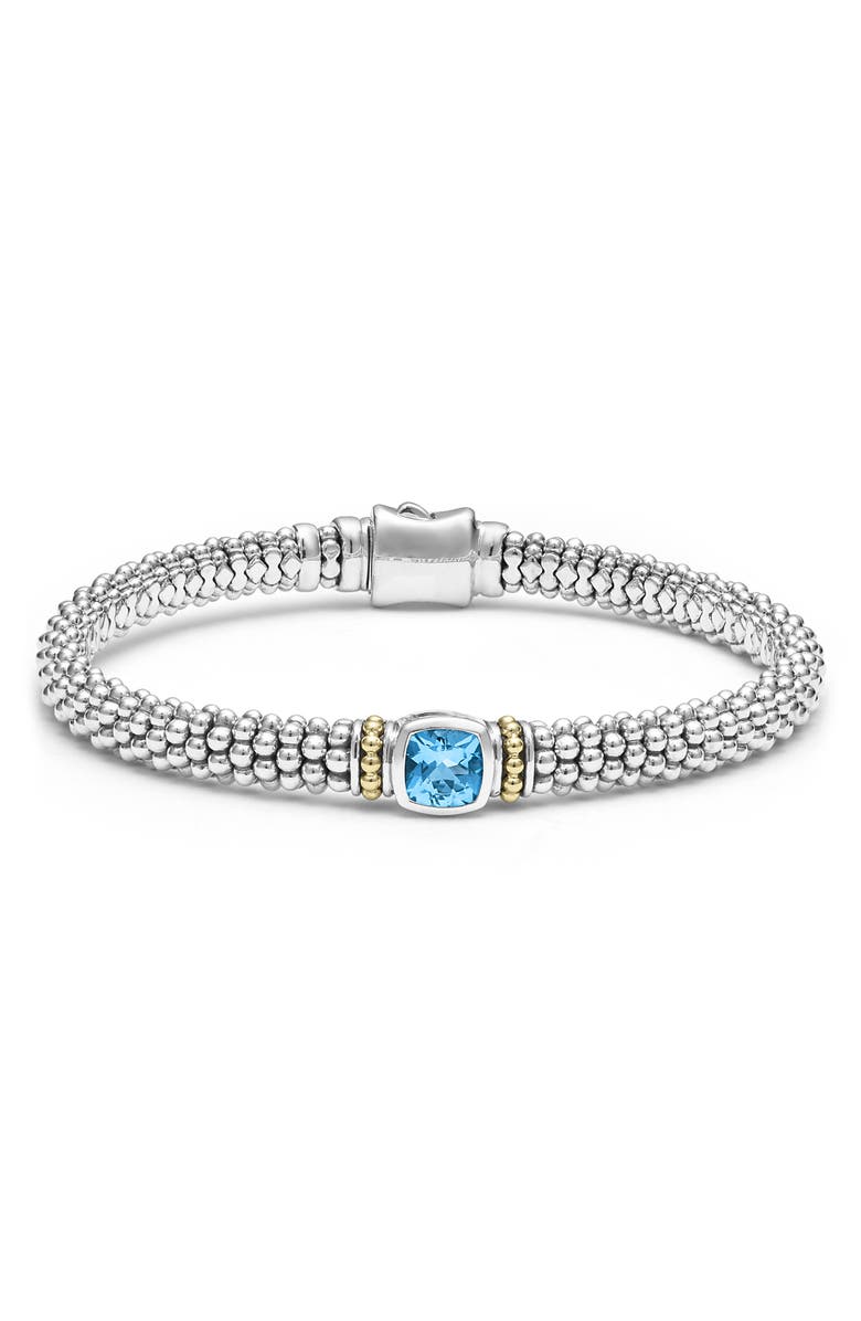 LAGOS Swiss Blue Topaz Caviar Bracelet, Main, color,