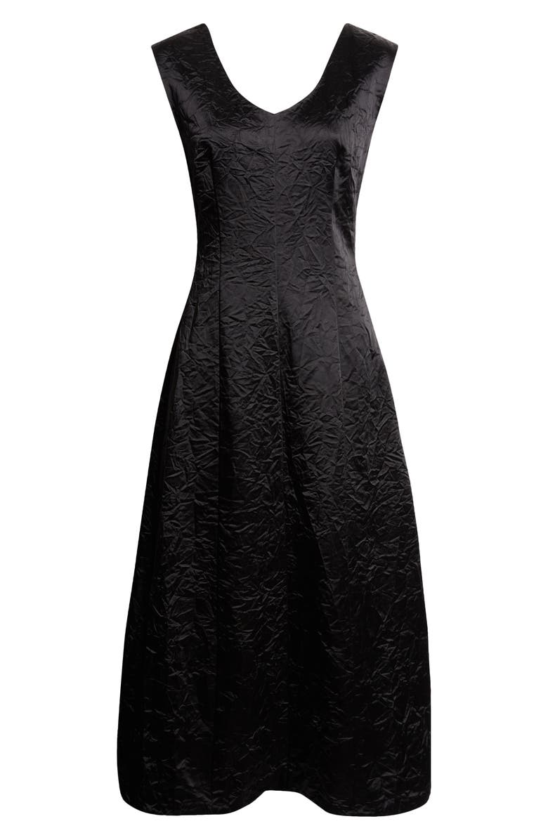 PARTOW Koda Crinkle Cotton Blend Midi Dress, Main, color, Black