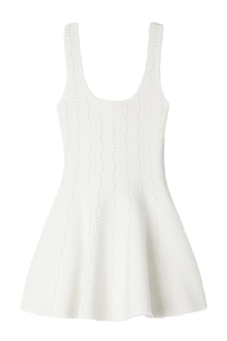 Beaded knit short dress, Alternate, color, White