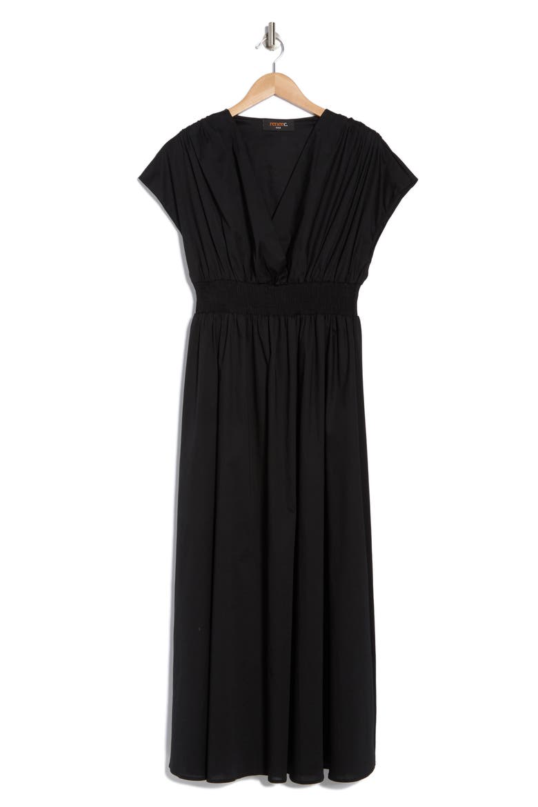 Smocked Waist Dress, Alternate, color, BLACK