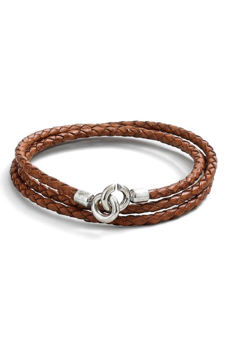 Degs & Sal Braided Wrap Bracelet, Main, color, Saddle